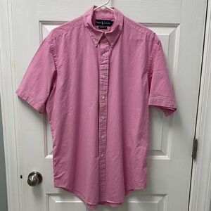 Ralph Lauren Pink and White Checkered Short-Sleeve Button-Down Shirt